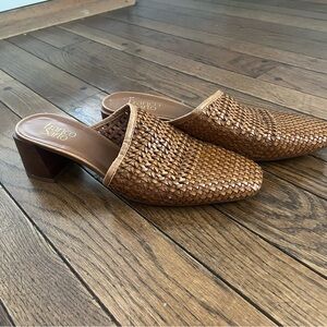 Franco Sarto Brown Woven Leather Mules